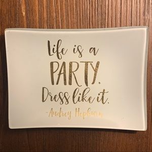 Audrey Hepburn quote Glass Jewelry dish